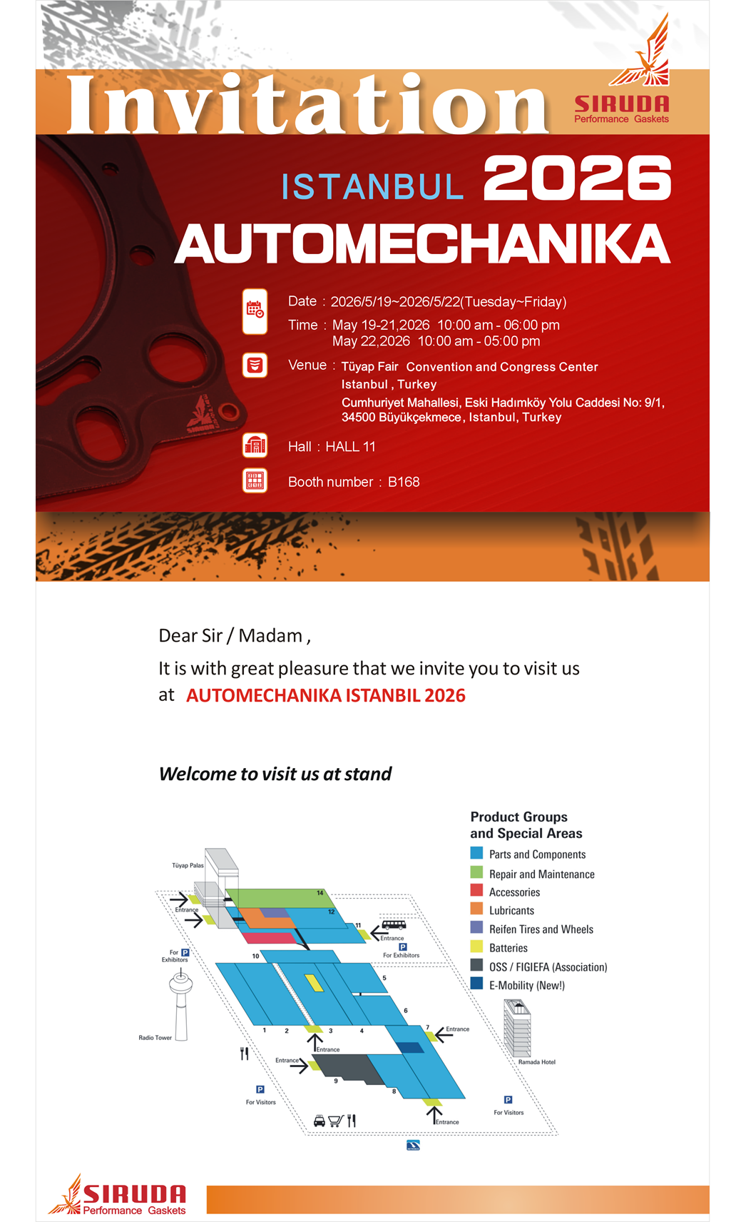 Welcome to visit us at 2026 AUTOMECHANIKA ISTANBUL Show~